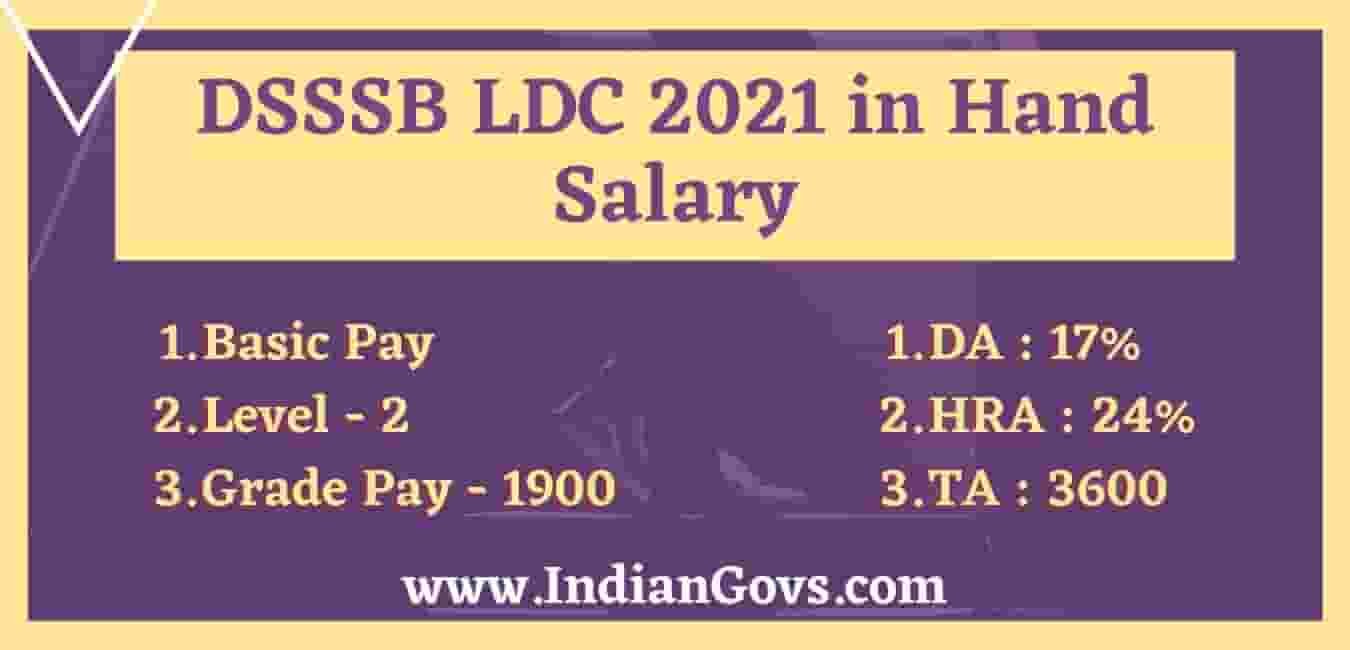 DSSSB LDC In Hand Salary