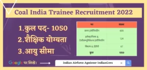 coal india limited trainee recruitment 2022