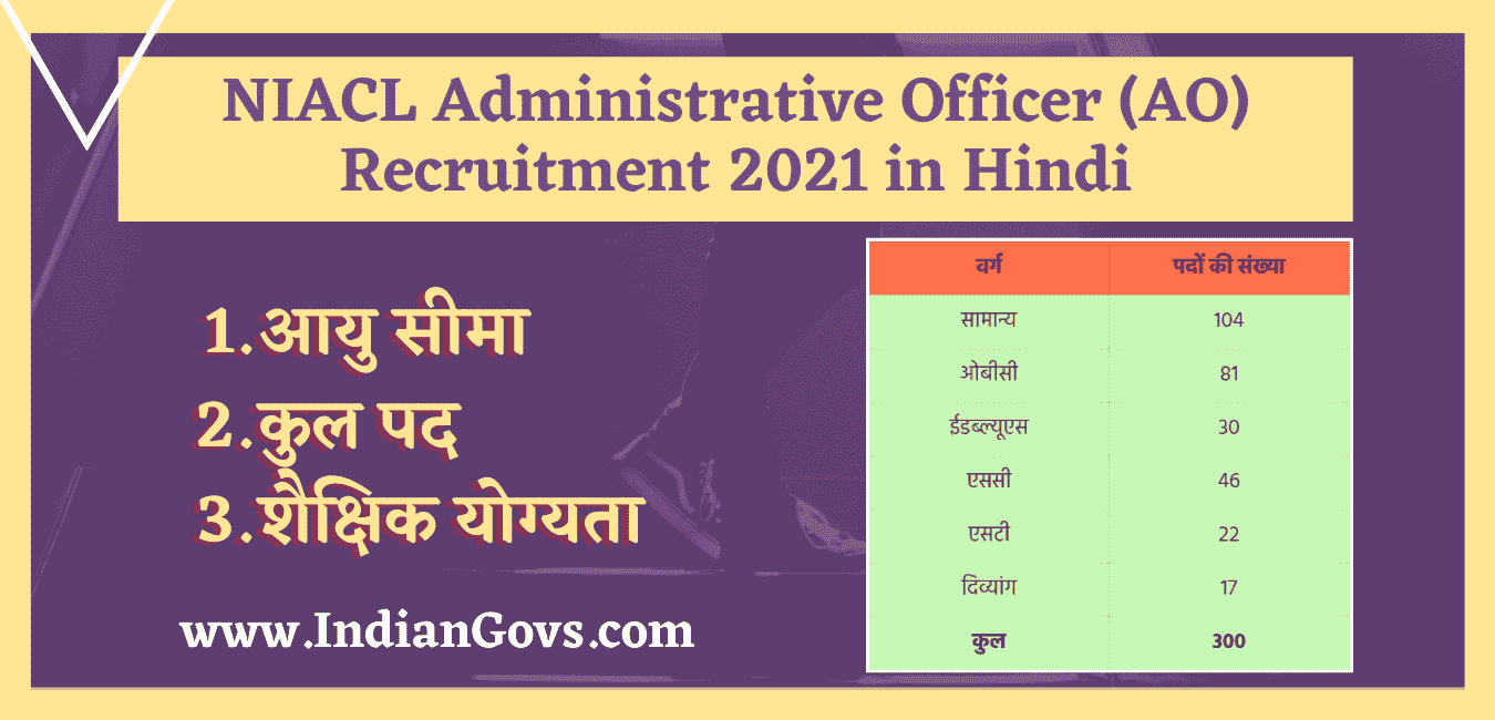 niacl ao recruitment 2021 in hindi