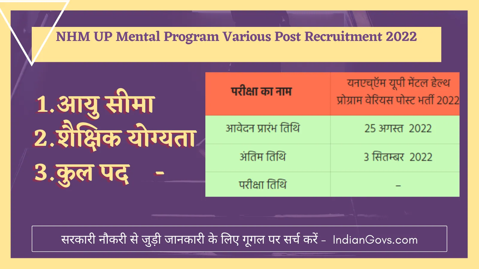 NHM UP Mental Health Program Various Post Recruitment 2022