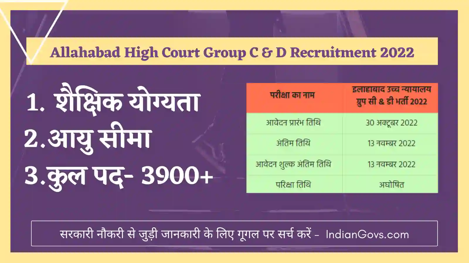 Allahabad High Court Group C and D Recruitment 2022