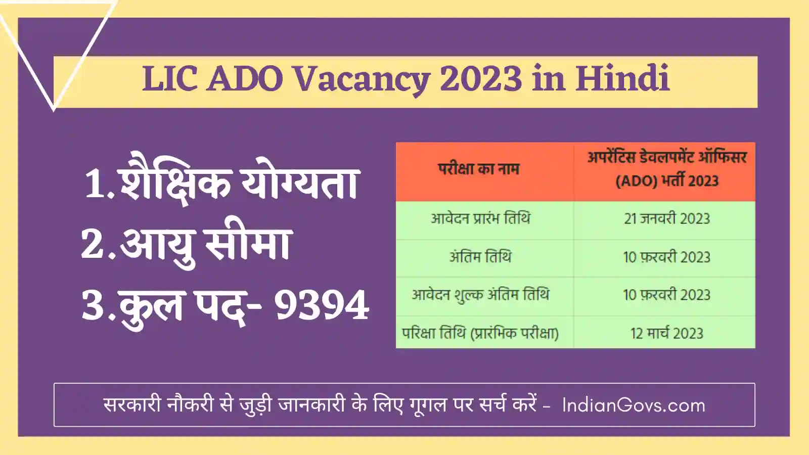 LIC ADO Vacancy 2023 Notification in Hindi