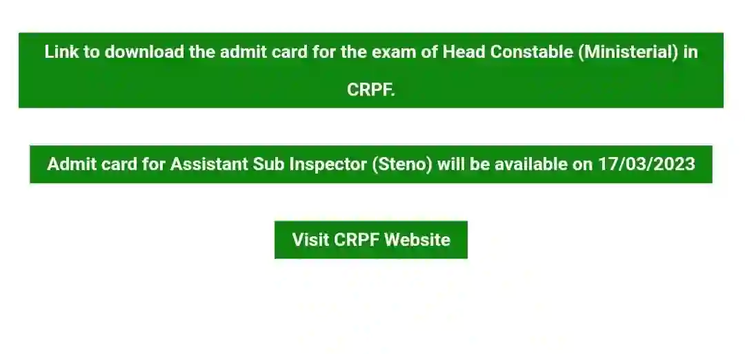 CRPF ASI Steno Exam Date 2023