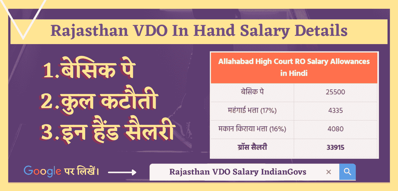 rajasthan vdo salary in hand