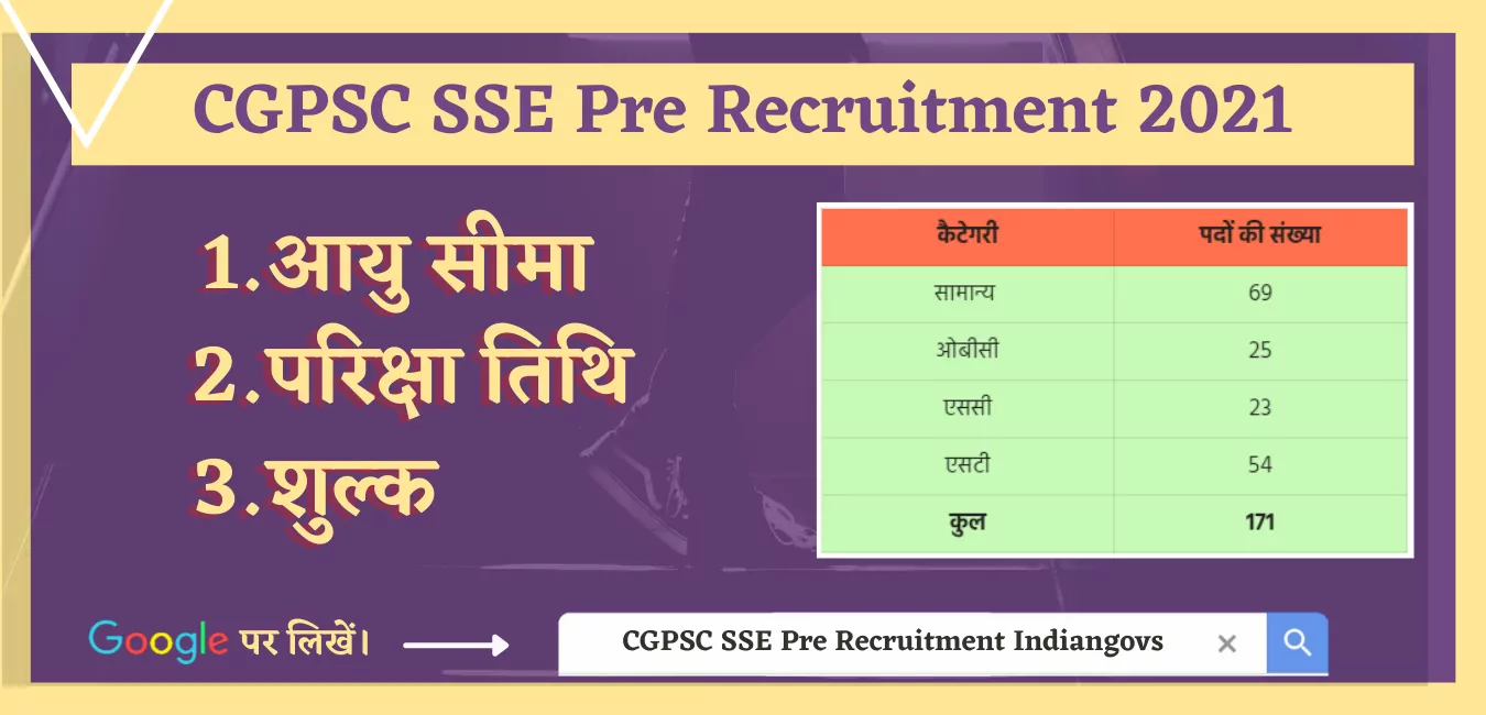 CGPSC SSE Pre Recruitment