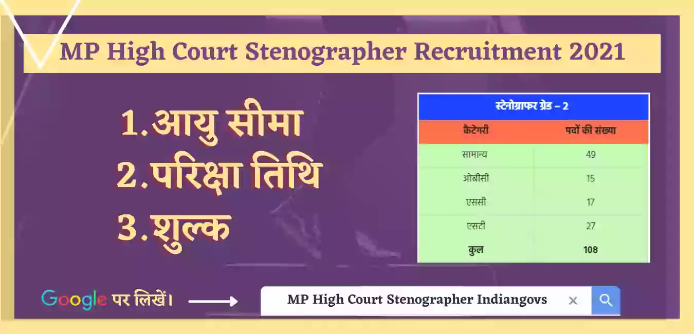 mp high court stenographer 2021